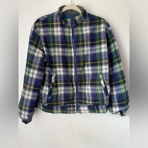 Vintage Denim Jacket Women’s Small Reversible Blanket Lined Flannel Patchwork - Picture 5 of 9